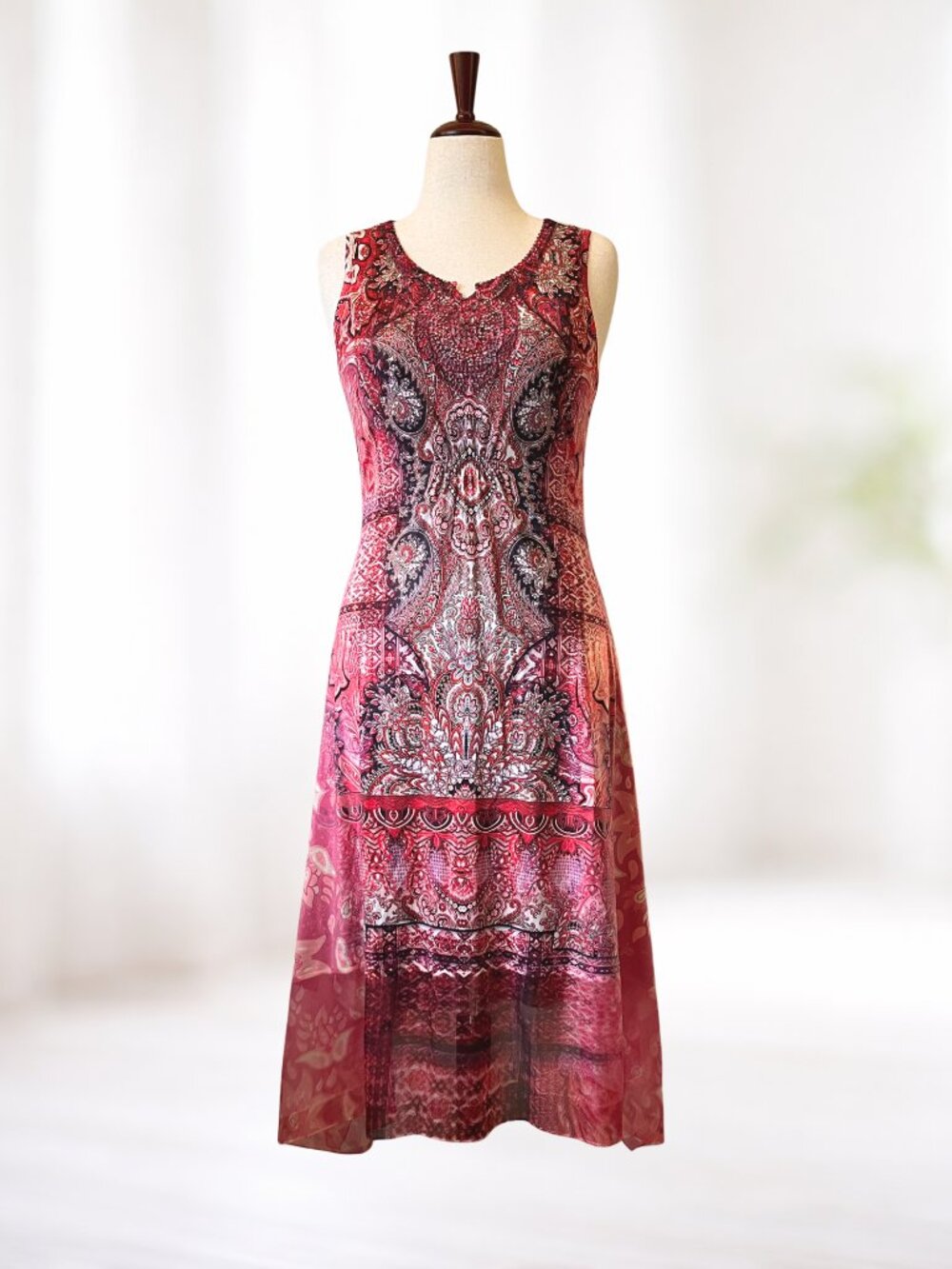 World Unity Midi Dress S Sleeveless Boho Fairycore Hippie Wedding Guest